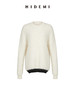 HIDEMI 马海毛白色拼接黑边圆领毛衣 商品缩略图8