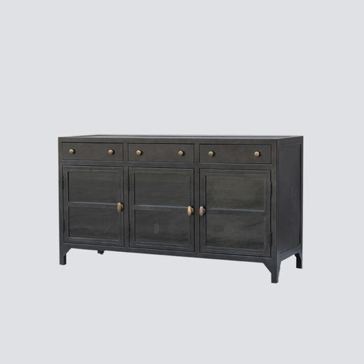 NS家居nsfurniture进口铁艺玻璃边柜(黑铁)NSCB-SBMC01 商品图1