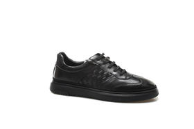 豪麟名鞋奥莱迪嘉男装牛皮革休闲鞋DJWTO12MX205黑色  原价1960元