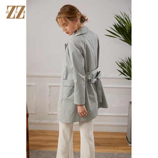 佐尔美2021秋季新款 中长款风衣大衣外套女E13FZ10 商品图4