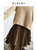 HIDEMI 巧克力色不规则压褶半身裙 商品缩略图2