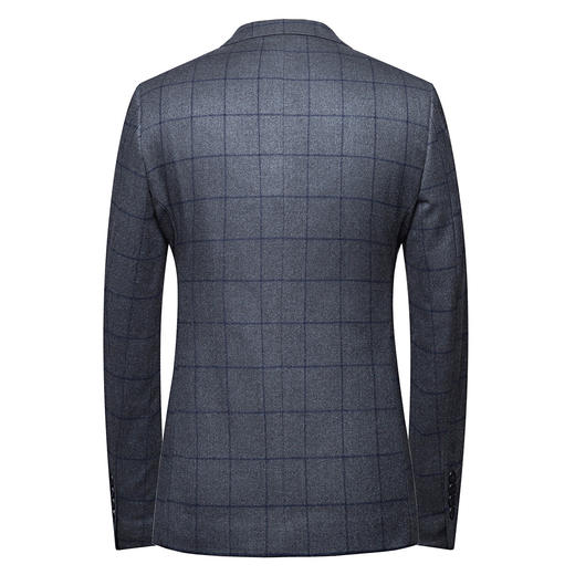 罗蒙秋季西装外套男士正装商务通勤休闲格子小西装单西服外套男 商品图8