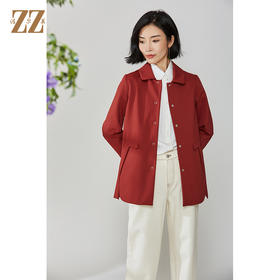 佐尔美2021秋款新款 气质高级质感中长款风衣女E11FZ15