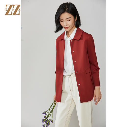 佐尔美2021秋款新款 气质高级质感中长款风衣女E11FZ15 商品图3
