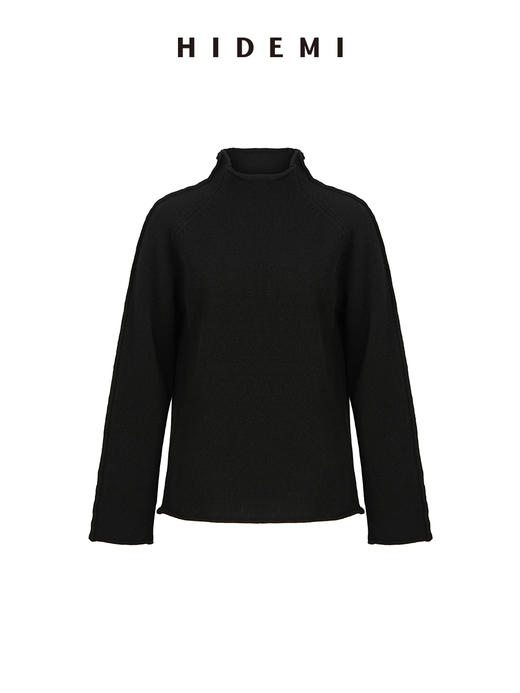HIDEMI 美利奴羊毛简约设计感茧型套装 半高领毛衣/茧型半身裙 商品图12