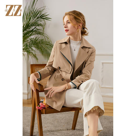 佐尔美2021秋季新款 中长款风衣大衣外套女E13FZ06 商品图2