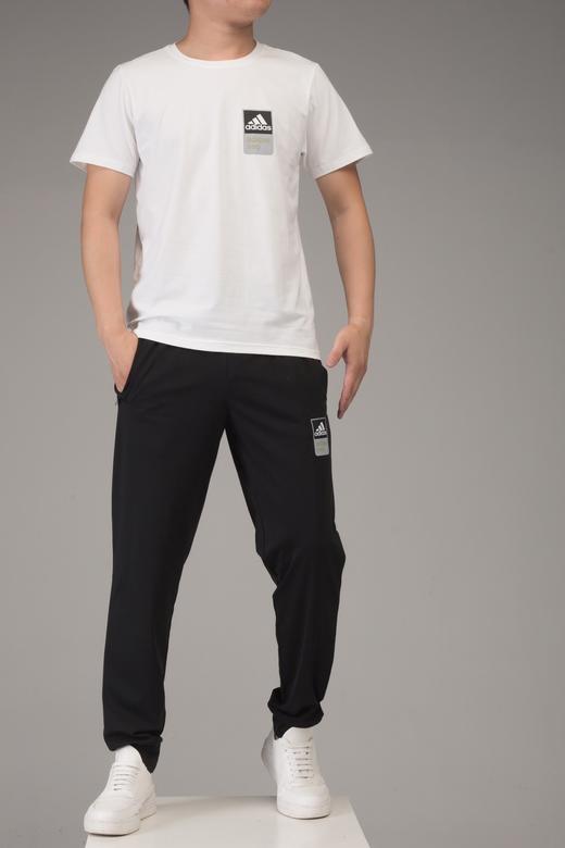 阿迪达斯 adidas 柜子热卖款夏季男士冰丝棉短袖T恤冰丝速干长裤运动休闲两件套套 商品图3