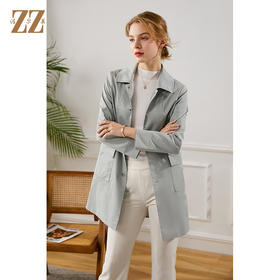 佐尔美2021秋季新款 中长款风衣大衣外套女E13FZ10