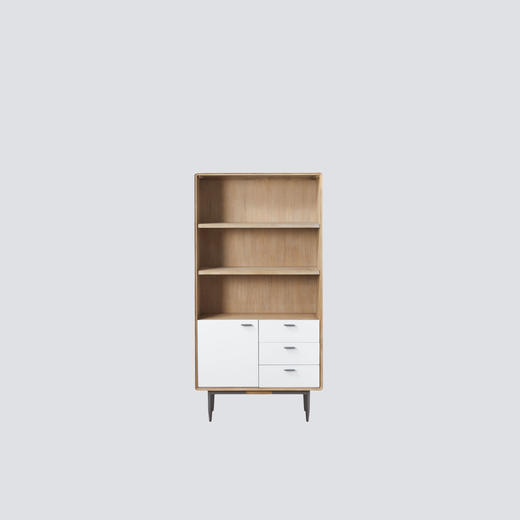 NS家居nsfurniture客厅书房进口ALB系列实木书柜/展示柜NSCB-ALB WHT L02 商品图0