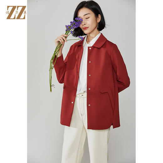 佐尔美2021秋款新款 气质高级质感中长款风衣女E11FZ15 商品图2
