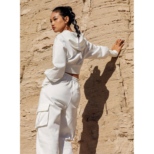 【卫衣面料】秋冬连帽鱼骨束腰运动卫衣女-休闲健身卫裤-不加绒 商品图2