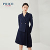 PIRCH2021年秋季新款气质V领不规则设计百褶连衣裙PROWB7814N 商品缩略图0
