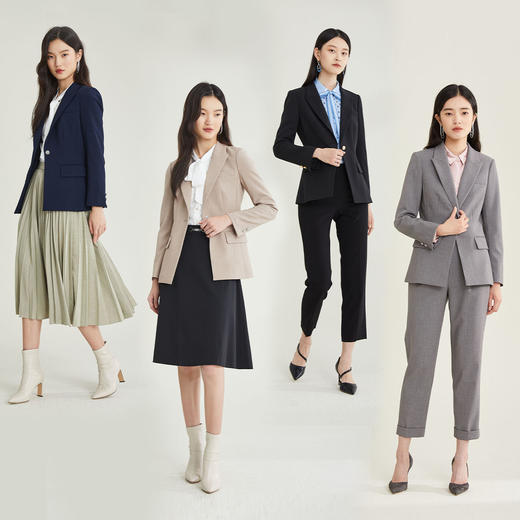 PRICH2021年冬季新款气质收腰显疸设计感西服外套女PRJKB8T16N 商品图3