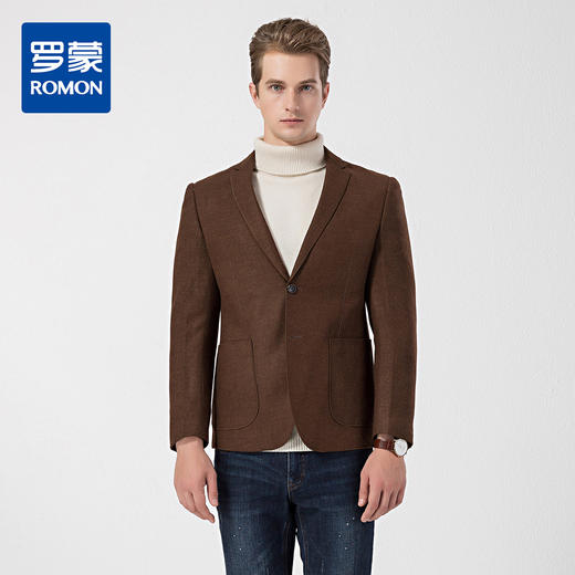 【磨毛保暖】罗蒙秋冬西装外套男士正装商务通勤休闲单西服上衣外套 商品图0