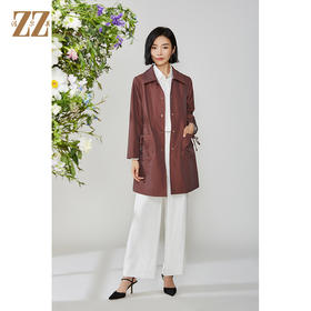 佐尔美2021秋款新款 气质高级质感中长款风衣女E11FZ10