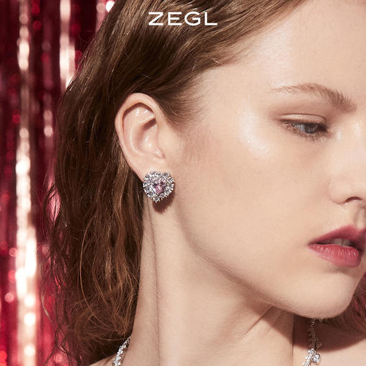 ZEGL高级感爱心耳钉夏ins风小众气质精致耳环925银针个性网红耳饰 商品图0