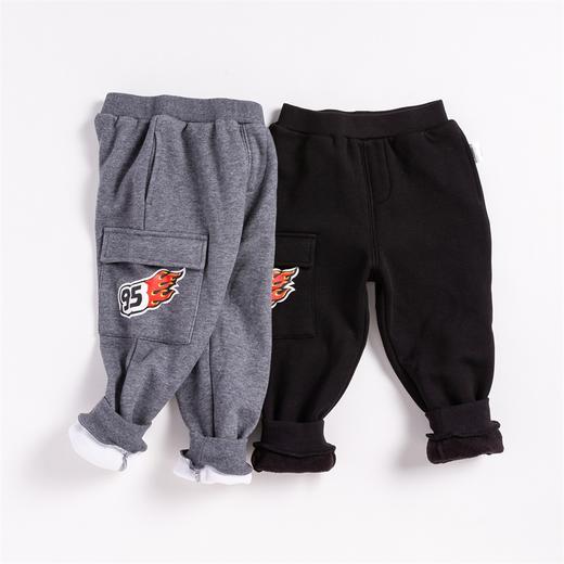 迪士尼男童春秋潮休闲运动宝宝加绒长裤工装裤子 商品图4