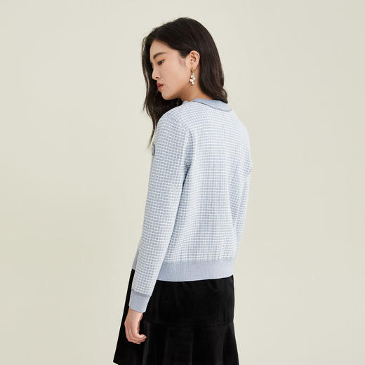 PRICH2021年冬季新款上衣时尚休闲ⅴ领针织开衫女PRKCB8904N 商品图1