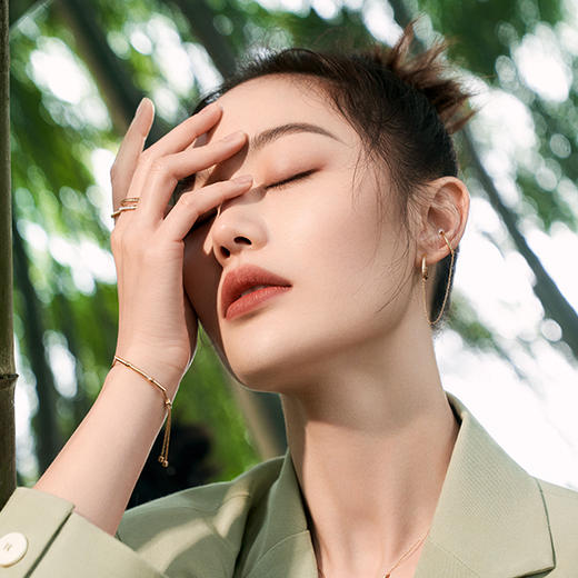 潮宏基 BAMBOO竹系列18K金钻石戒指 商品图4