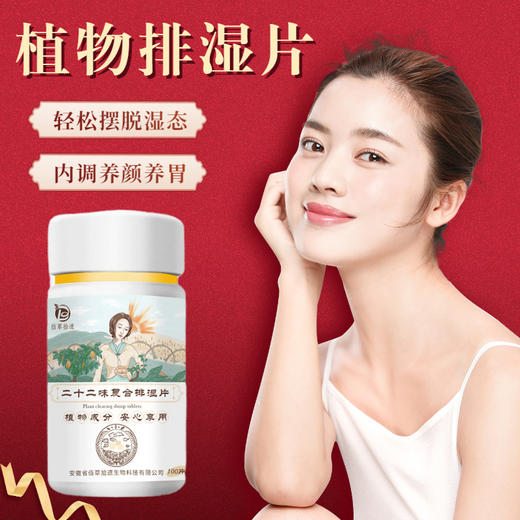 【无湿一身轻】二十二味排湿片  养颜调胃摆脱湿气  面油长痘便便不畅  植物成分安全享用  去湿祛湿片湿气片湿不再来100片/盒 商品图0