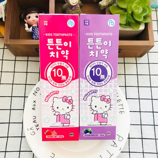 【中欧班列精选】韩国进口XDR KT猫儿童牙膏 草莓味、蓝莓味80g 商品图3