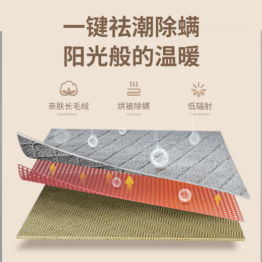 [屁侠推荐]智能祛潮chu螨的电热毯 forestlife双面长毛绒电热毯 加厚柔软亲肤透气 一键袪潮chu螨 左右分控 双区双温 12小时定时 商品图5