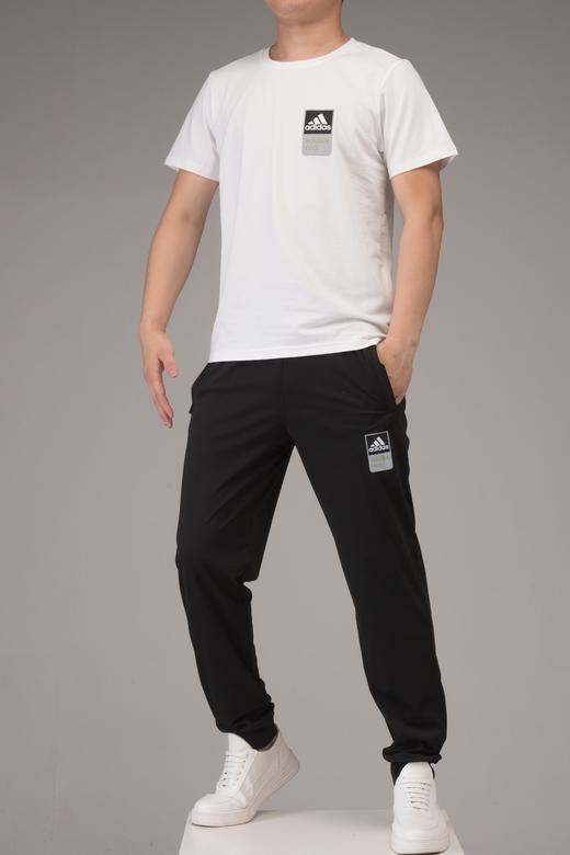阿迪达斯 adidas 柜子热卖款夏季男士冰丝棉短袖T恤冰丝速干长裤运动休闲两件套套 商品图2