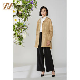 佐尔美2021秋款新款 气质休闲收腰中长款风衣女E11FZ17