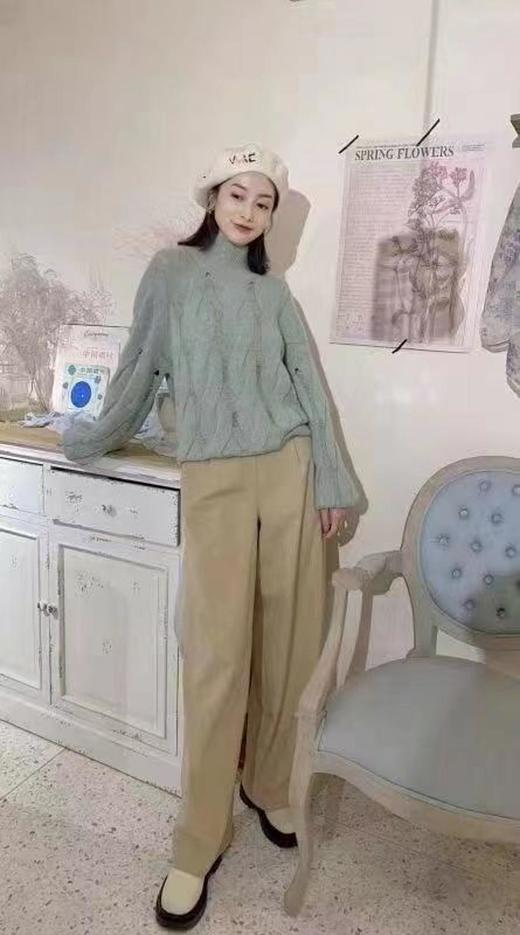 3楼阿玛施AMASS绿色套头针织 商品图1