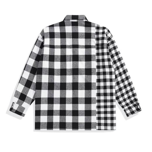太平鸟男装 衬衫男2021新款棉长袖黑白格潮B2CHB3321 商品图1