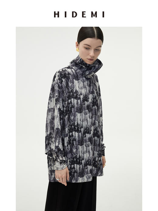 HIDEMI 艺术感印花立领上衣 商品图7