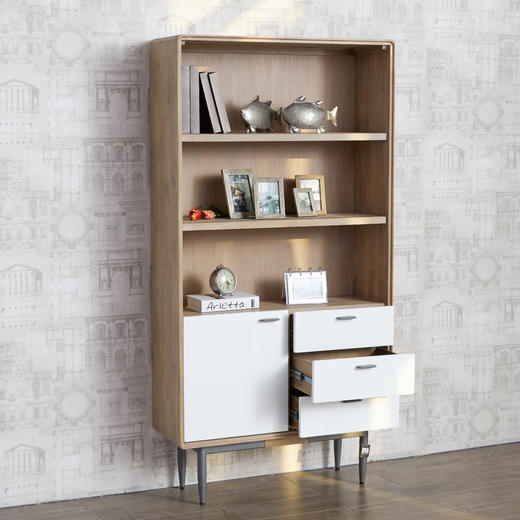 NS家居nsfurniture客厅书房进口ALB系列实木书柜/展示柜NSCB-ALB WHT L02 商品图6