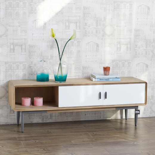 NS家居nsfurniture客厅进口ALB系列实木电视柜NSCB-ALB WHT L01 商品图7
