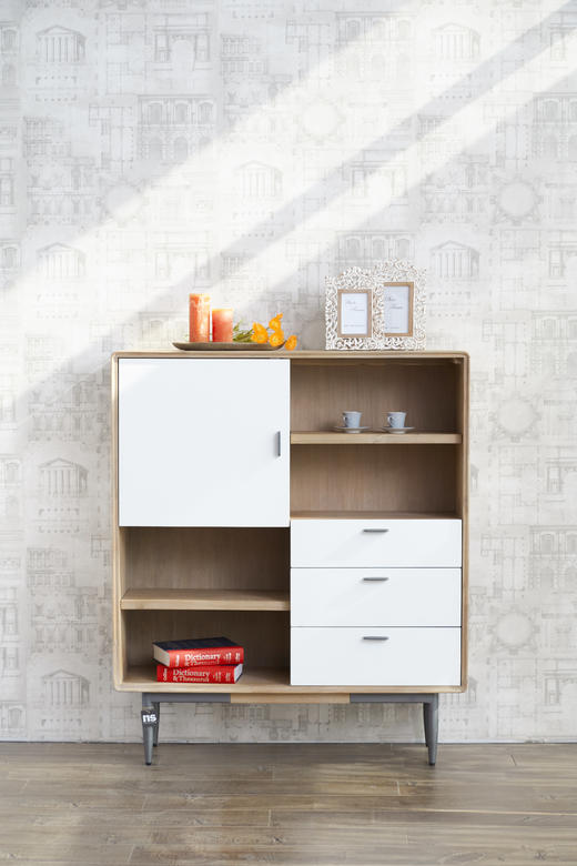 NS家居nsfurniture进口实木餐边柜书柜NSCB-ALB WHT L04 商品图6