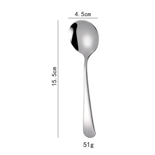 【日用百货】304韩式圆头勺镀钛金不锈钢勺子西瓜水果甜品勺汤匙圆勺 商品图10