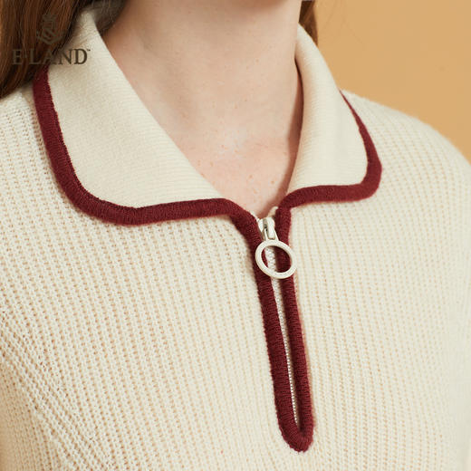 衣恋简约翻领基础款针织毛衣EEKWB49C8M 商品图3