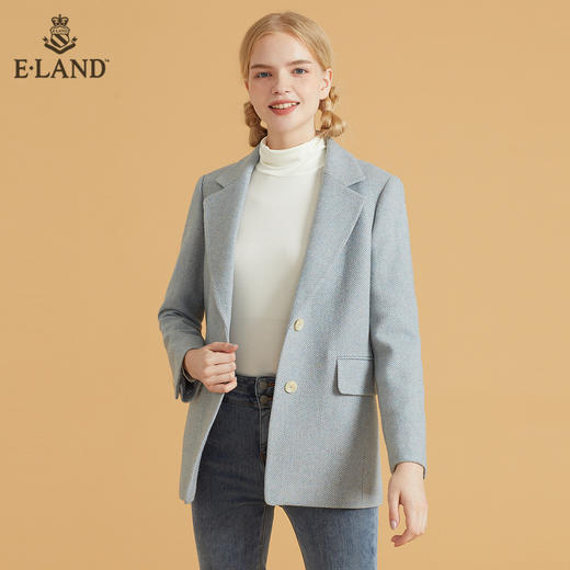 衣恋粗花呢单排扣大衣外套EEJKB49H2M 商品图0