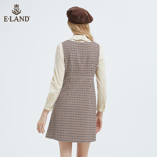 衣恋复古娃娃领假两件长袖连衣裙EEOWB49H4M 商品图2