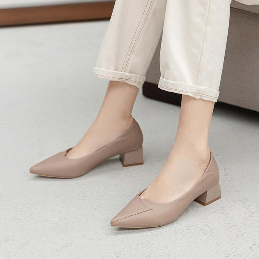 ZHR【软面软底】妈妈鞋通勤鞋皮鞋女高跟鞋子女乐福鞋浅口女单鞋女鞋 商品图8