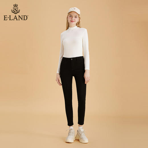 衣恋休闲修身显瘦纯色牛仔裤EETJB49Q1N 商品图0