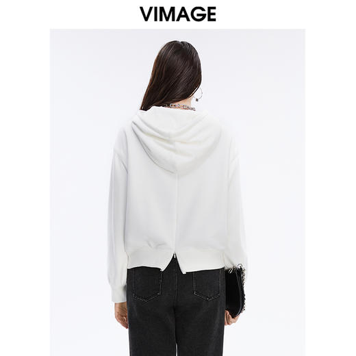 VIMAGE纬漫纪秋冬新款时尚休闲宽松显瘦连帽套头卫衣女上衣V1613211 商品图3