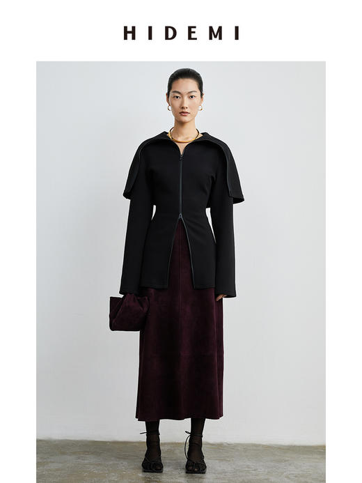 HIDEMI 显瘦设计感大翻领拉链外套 商品图2