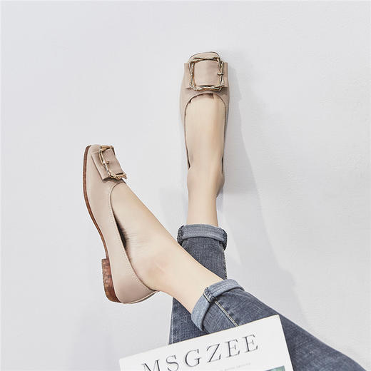 ZHR新款奶奶鞋妈妈鞋女浅口通勤鞋子女皮鞋豆豆鞋女单鞋女鞋 商品图10