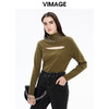 VIMAGE纬漫纪秋季新款简约温柔纯色高领百搭针织衫女打底衫V1601215 商品缩略图4