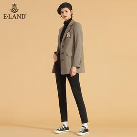 衣恋复古气质直筒西装领三粒扣西装外套EEJKB49H1C