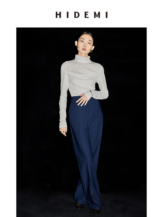 HIDEMI 中高领弹力打底上衣 黑色/焦糖色/白色 商品图5