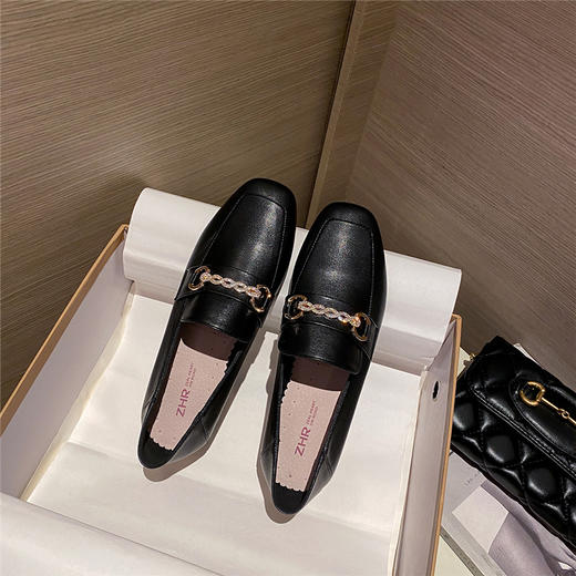 ZHR【软面软底】一脚蹬低跟职业女通勤鞋子女皮鞋女乐福鞋女单鞋女鞋 商品图11