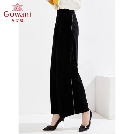 乔万尼新品金丝绒阔腿裤长裤EI3F212 商品图1