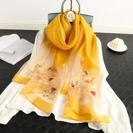 QM-YT00153A 秋季新款真丝丝巾桑蚕丝围巾 百搭刺绣蝴蝶真丝羊毛混围巾披肩女 商品图2