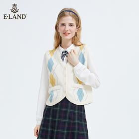 衣恋V领针织外搭背心马甲EEVKB49C3M